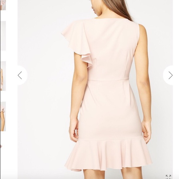 Miss Selfridge one shoulder ruffle hem dress - Picture 2 of 4